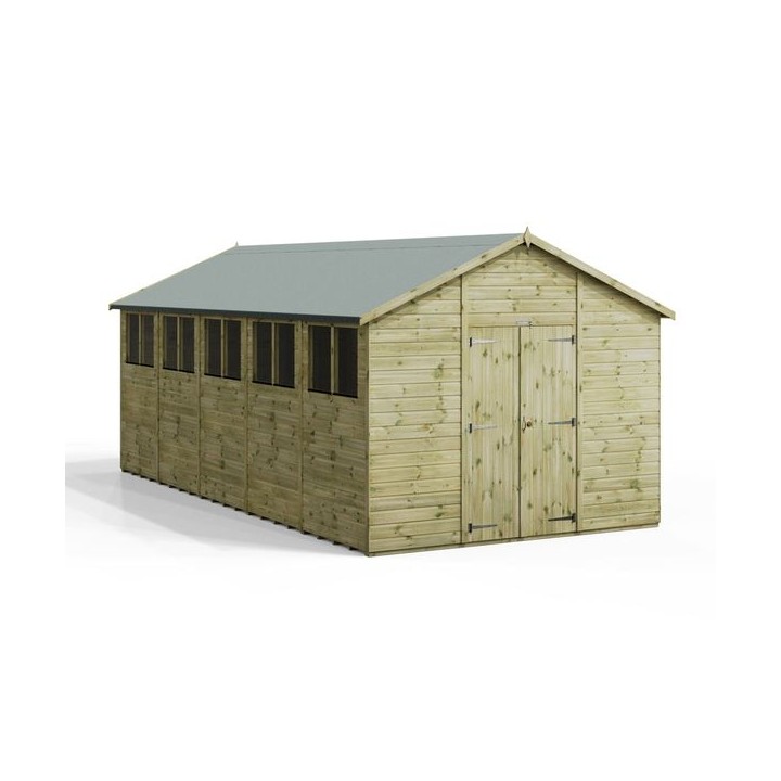 20x10 Premium Powersheds Apex Double Doors