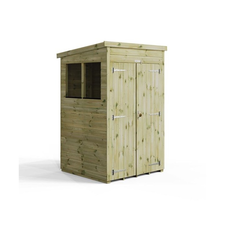 4x4 Premium Powersheds Pent Double Doors