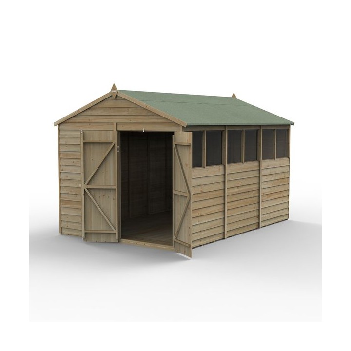4LIFE Apex Shed 8 x 12 - Double Door - 6 Window Installation