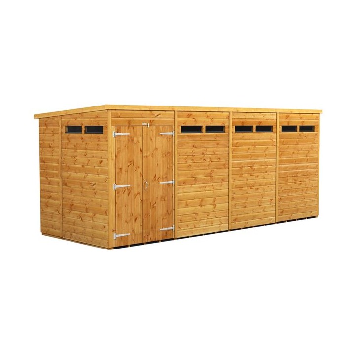 16 x 6 Power Pent Double Door Security Shed
