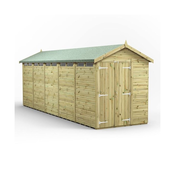 20x6 Premium Powersheds Security Apex Double Doors