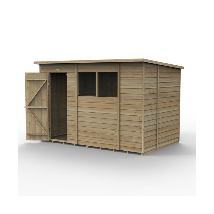 4LIFE Pent Shed 10 x 6 - Single Door - 2 Windows Installation