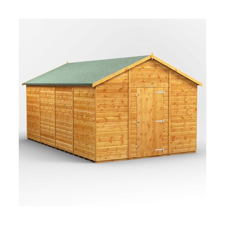 16 x 10 Power Apex Windowless Shed