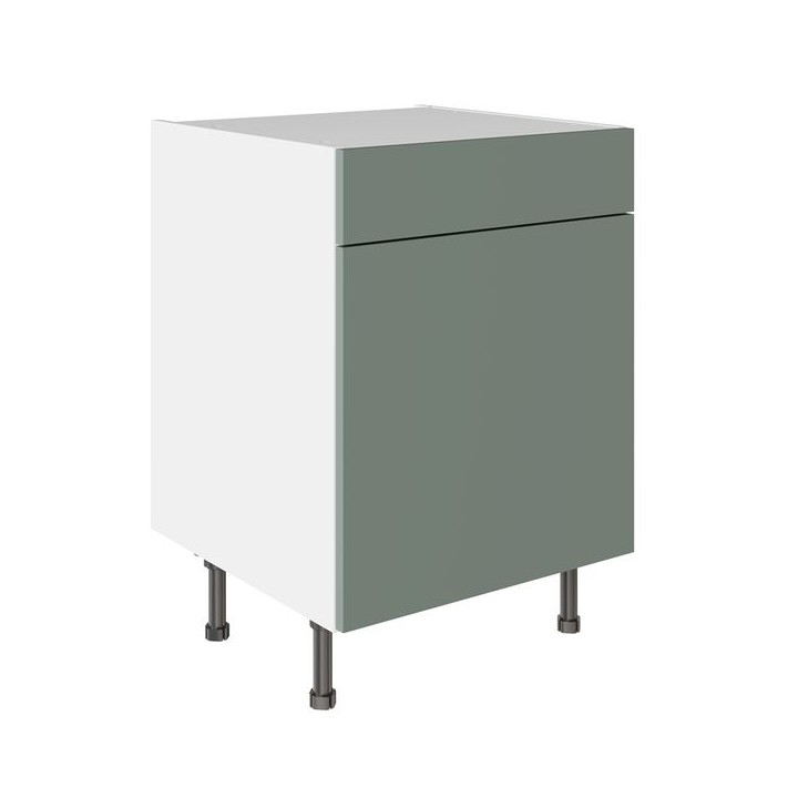 Flatpack 600 Drawerline Base Cabinet Slab Supermatt Agave Green