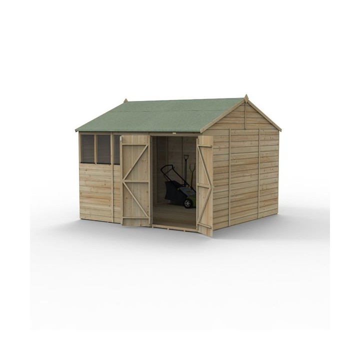 Beckwood 10x10 Reverse Apex Shed 4 Windows DoubleDoor Installed