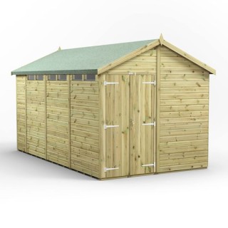 14x8 Premium Powersheds Security Apex Double Doors
