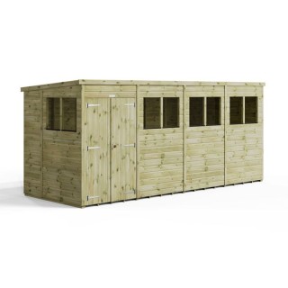 16x6 Premium Powersheds Pent Double Doors