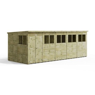 20x8 Premium Powersheds Pent Double Doors
