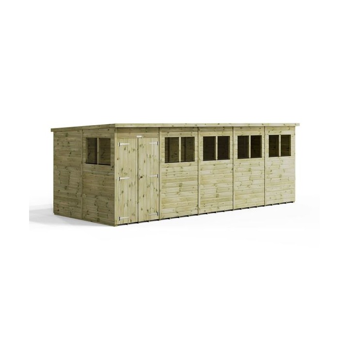 20x8 Premium Powersheds Pent Double Doors