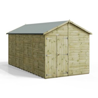 16x8 Premium Powersheds Apex No Windows Double Doors