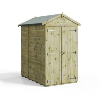 6x4 Premium Powersheds Apex No Windows Double Doors