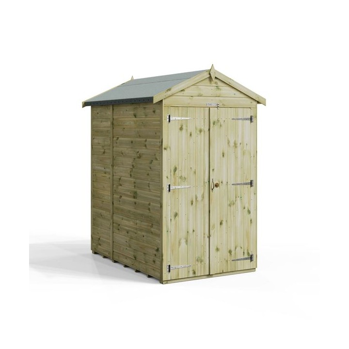 6x4 Premium Powersheds Apex No Windows Double Doors