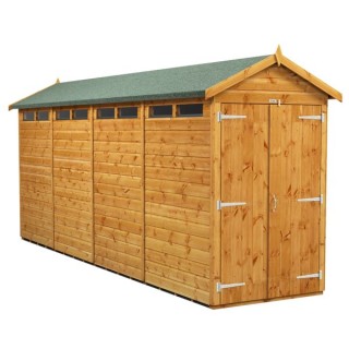 16 x 4 Power Apex Double Door Security Shed