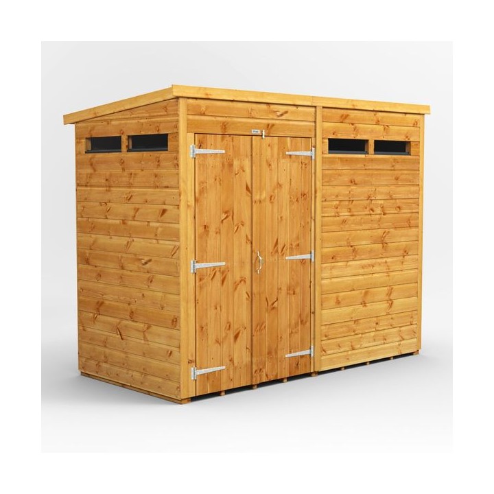 8 x 4 Power Pent Double Door Security Shed