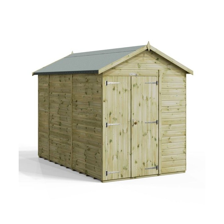 10x6 Premium Powersheds Apex No Windows Double Doors