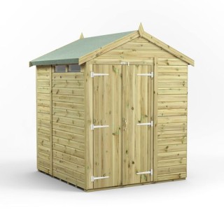 6x6 Premium Powersheds Security Apex Double Doors
