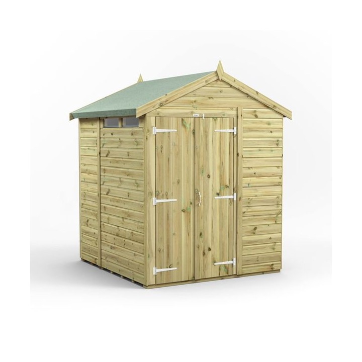 6x6 Premium Powersheds Security Apex Double Doors