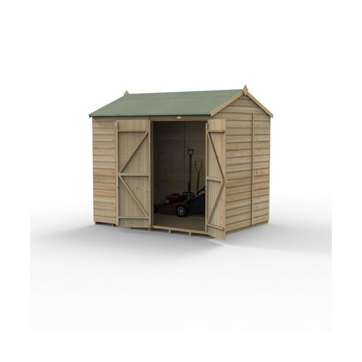 Beckwood 8x6 Reverse Apex Shed No Windows Double Door