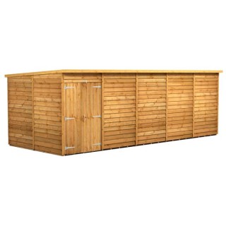 20 x 8 Power Overlap Pent Windowless Double Door Shed