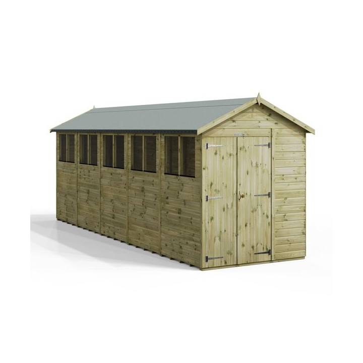 20x6 Premium Powersheds Apex Double Doors