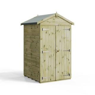 4x4 Premium Powersheds Apex No Windows Double Doors