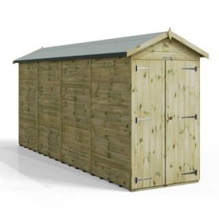 16x4 Premium Powersheds Apex No Windows Double Doors