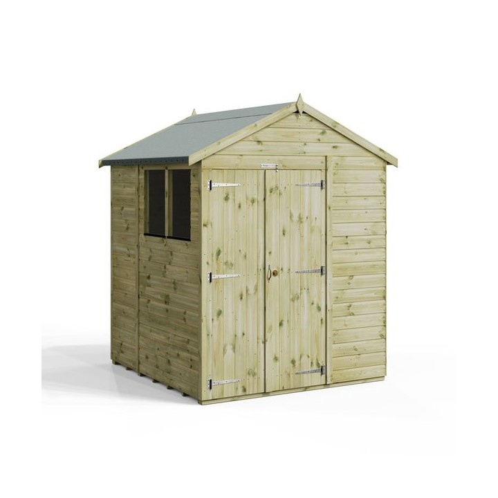6x6 Premium Powersheds Apex Double Doors