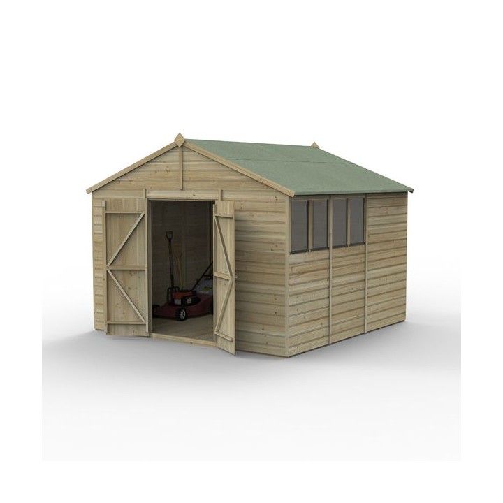 Beckwood 10x10 Apex Shed 4 Windows DoubleDoor Installed