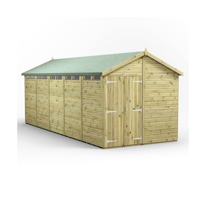 20x8 Premium Powersheds Security Apex Double Doors