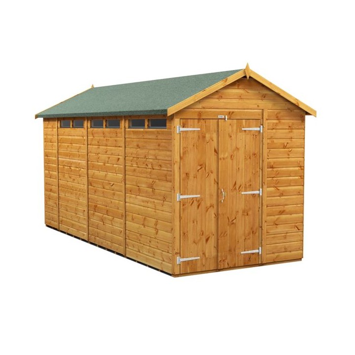 14 x 6 Power Apex Double Door Security Shed