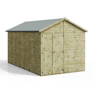 14x8 Premium Powersheds Apex No Windows Double Doors