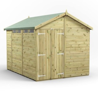 10x8 Premium Powersheds Security Apex Double Doors