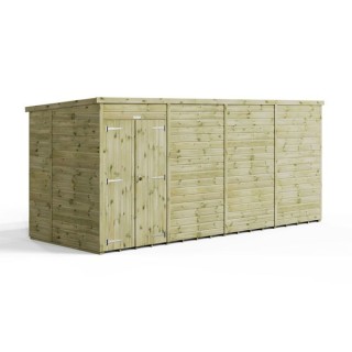 16x6 Premium Powersheds Pent No Windows Double Doors