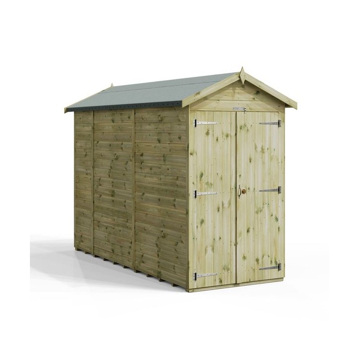 10x4 Premium Powersheds Apex No Windows Double Doors