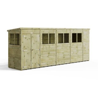 18x4 Premium Powersheds Pent Double Doors