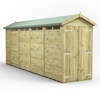 18x4 Premium Powersheds Security Apex Double Doors