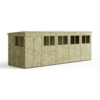 20x6 Premium Powersheds Pent Double Doors