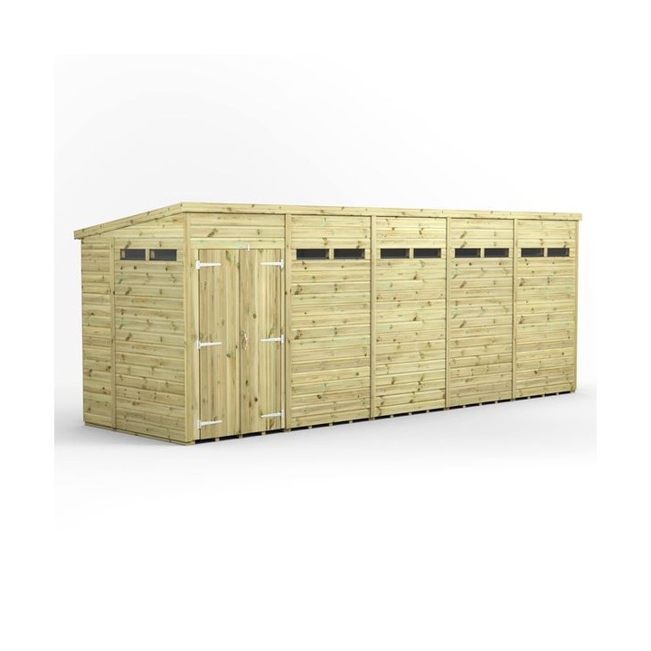 20x6 Premium Powersheds Security Pent Double Doors