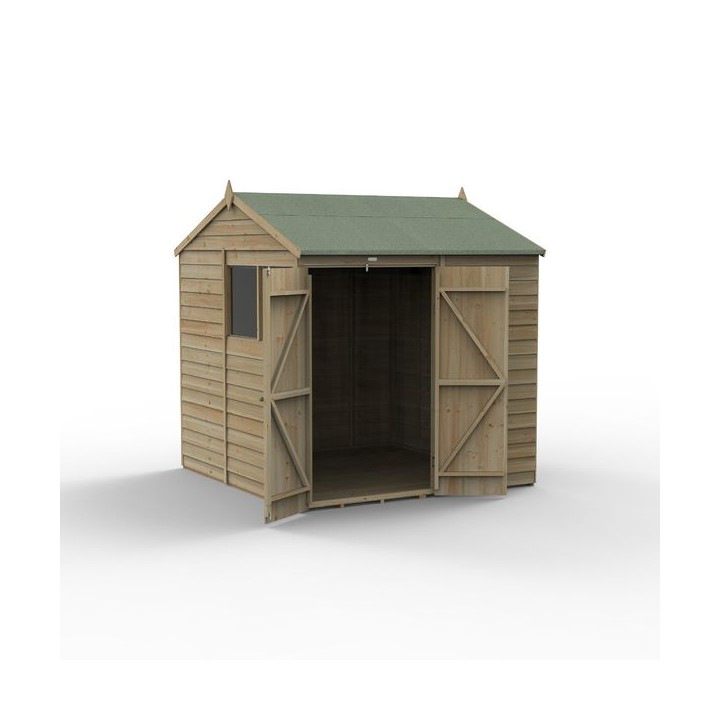 4LIFE Reverse Apex Shed 7 x 7 - Double Door - 2 Windows