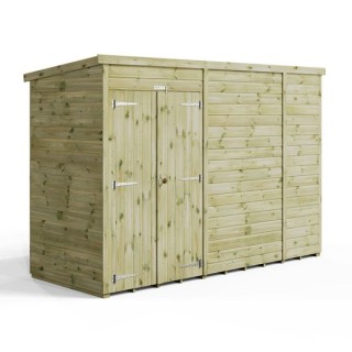 10x4 Premium Powersheds Pent No Windows Double Doors