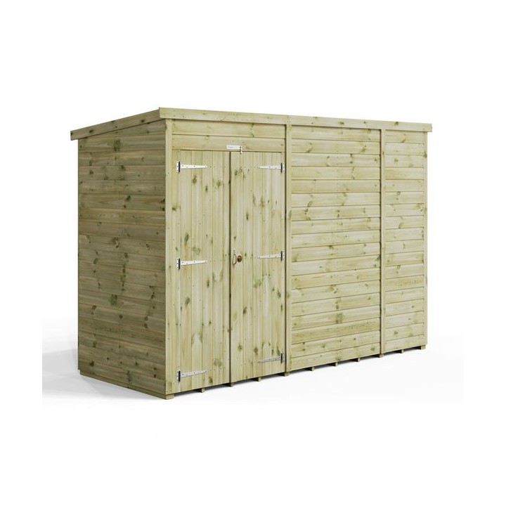 10x4 Premium Powersheds Pent No Windows Double Doors