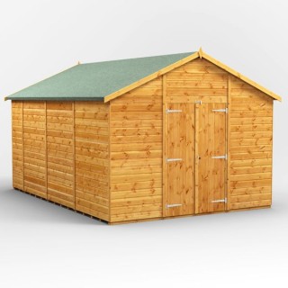 14 x 10 Power Apex Windowless Double Door Shed