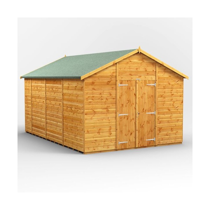 14 x 10 Power Apex Windowless Double Door Shed