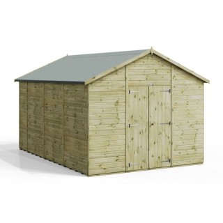 14x10 Premium Powersheds Apex No Windows Double Doors