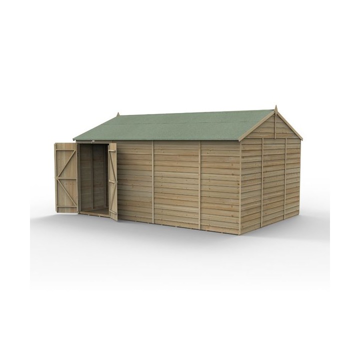 4LIFE Reverse Apex Shed 15 x 10 - Double Door - No Windows Installation