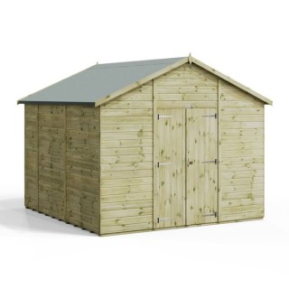 10x10 Premium Powersheds Apex No Windows Double Doors