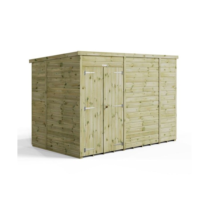 10x6 Premium Powersheds Pent No Windows Double Doors