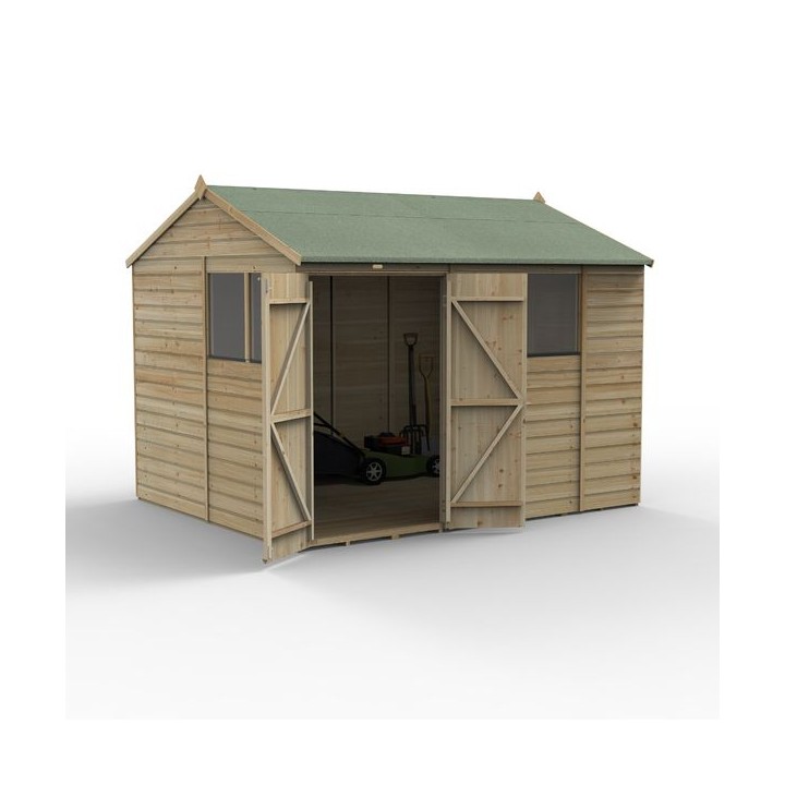 Beckwood 10x8 Reverse Apex Shed 4 Windows DoubleDoor Installed