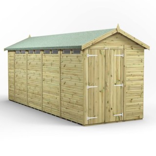 18x6 Premium Powersheds Security Apex Double Doors