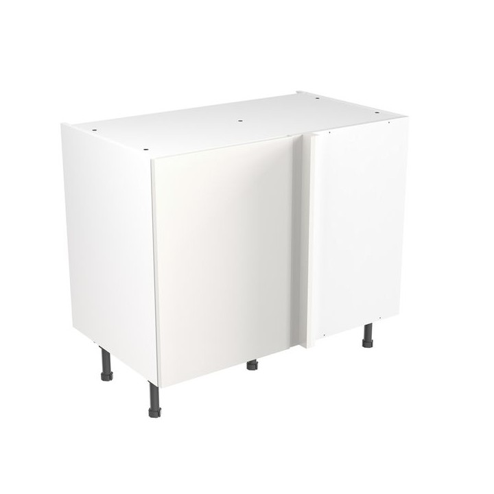 Flatpack 1000 Blind Corner Base Kitchen Cabinet Slab Supermatt White